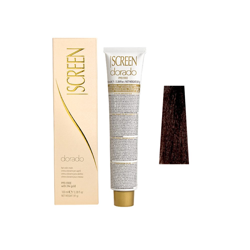 Крем-фарба для волосся перманентна з 24-каратним золотом SCREEN Dorado 4MMF (4.556) Garnet, 100 ml - 1